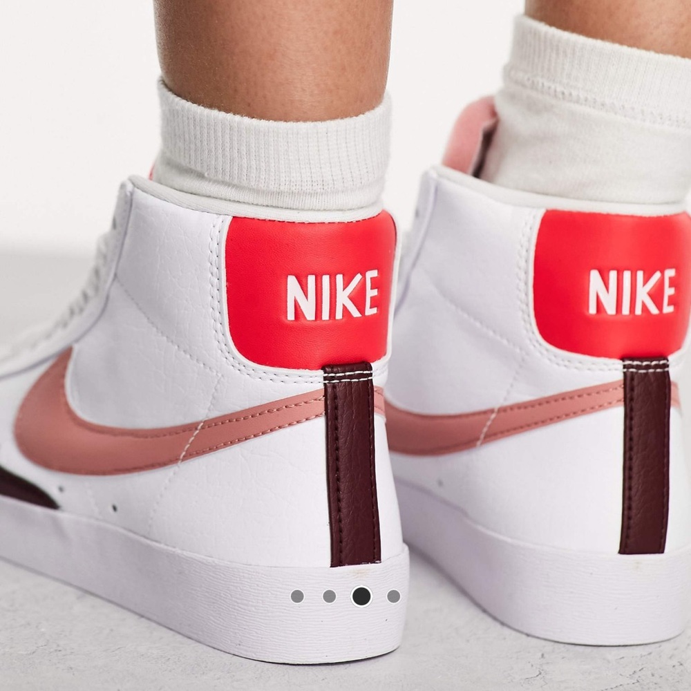 Nike Women's White and Pink High-Top Sneakers - Picture 2 of 10